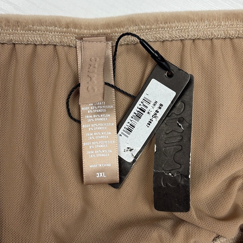 NWT Skims Belour Stretchy Velour Bandeau Bra Bralette Lounge Honey Tan 2XL - Picture 5 of 6
